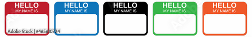 Hello my name cards set 