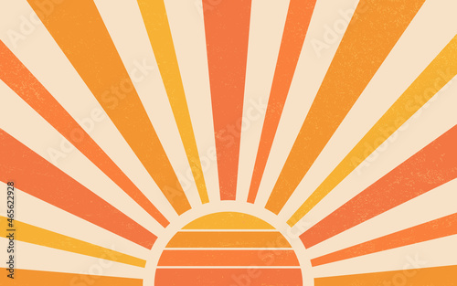 Vintage sun retro background. Trendy with bright colours perfect for poster, wallpaper, banner and backdrop