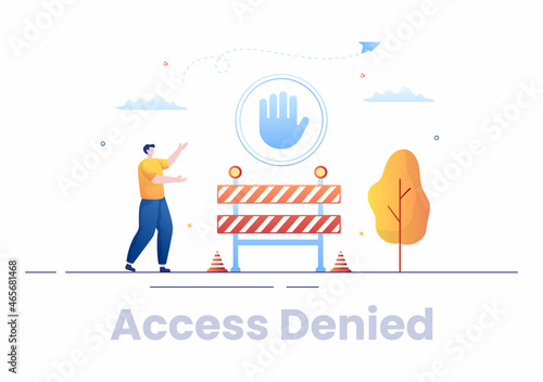 Login Access Denied Vector Illustration. System Refuses Password, Error and Entry to Computer Device Showing user does not have Permission for Website or Mobile Development