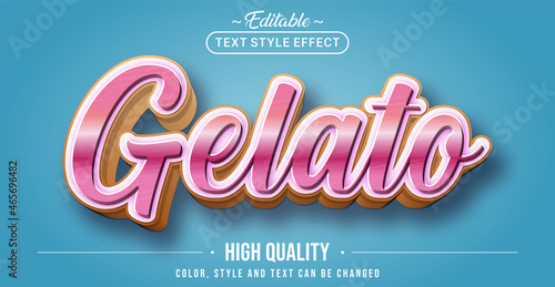 Editable text style effect - Gelato text style theme.