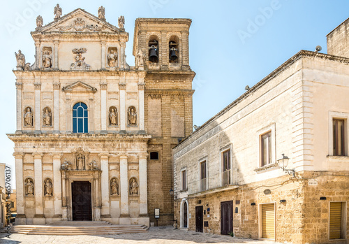 View at the Church of All Saint in the streets of Mesagne - Italy