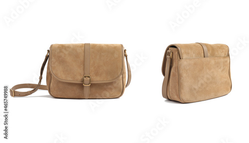 Brown women's suede bag