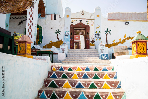 Colorful Nubian village in Aswan Egypt