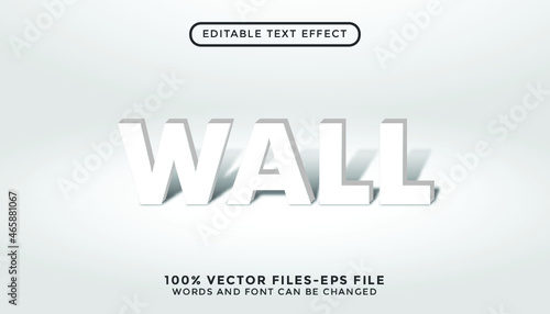wall 3d text. editable text effect premium vectors