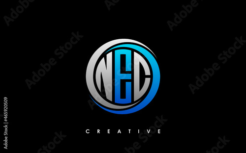 NEC Letter Initial Logo Design Template Vector Illustration