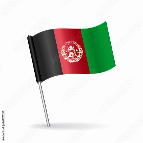 Afghani flag map pointer layout. Vector illustration.