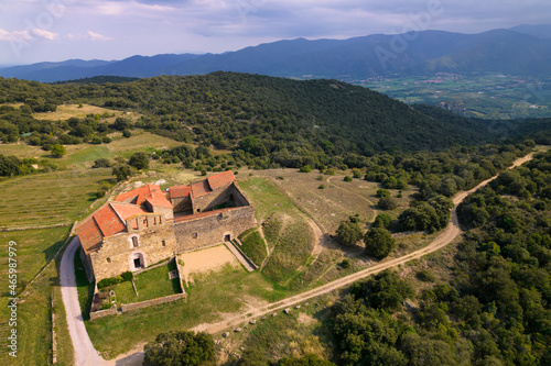 Marcevol French monastery aerial view