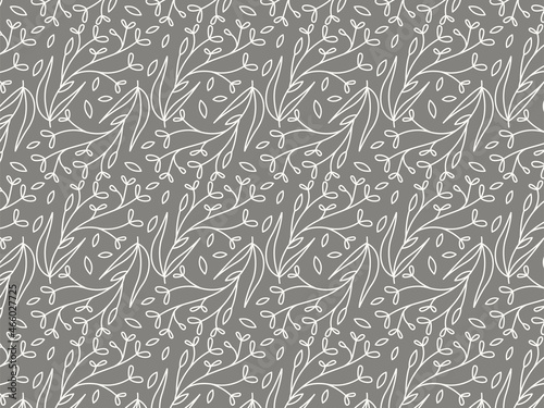 elegant and beauty outline seamless floral flower and branch pattern