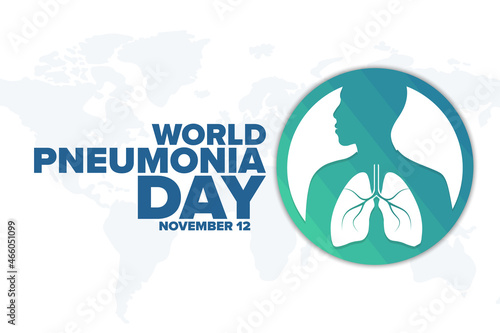 World Pneumonia Day. November 12. Holiday concept. Template for background, banner, card, poster with text inscription. Vector EPS10 illustration.