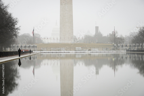 Washington DC in a foggy day
