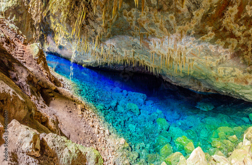 Abismo anhumas, cave with underground lake, Bonito national park, Mato Grosso Do Sul, Brazil