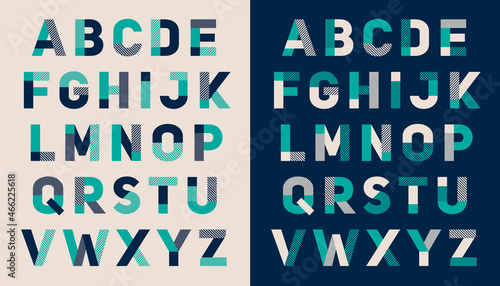 Trendy geometric uppercase alphabet design.