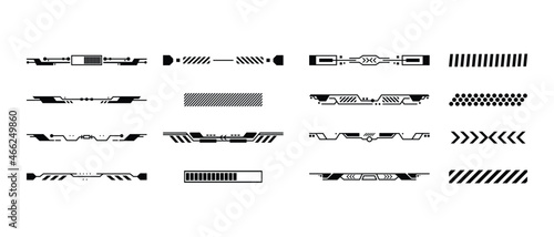 bars vector illustration for web interface design. hud gaming element in a simple style. a copy space collection in a futuristic and hi-tech theme.