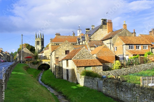 View of the old town of Helmsley, North Yorkshire, England, in October, 2021.