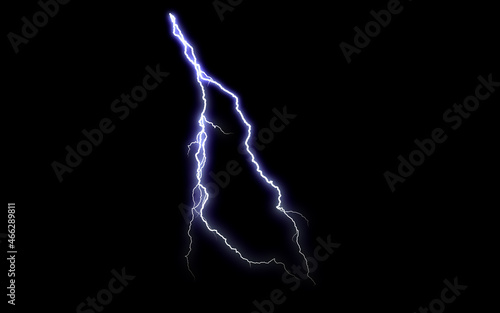 Small lightning bolt isolated on black background.