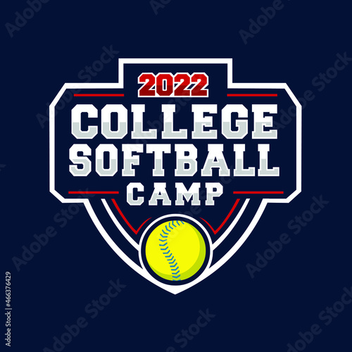  Perfect logo for collage softball camp related industry emblem ready made logo template