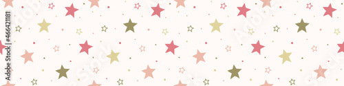Christmas pattern with stars. Panoramic header. Vector