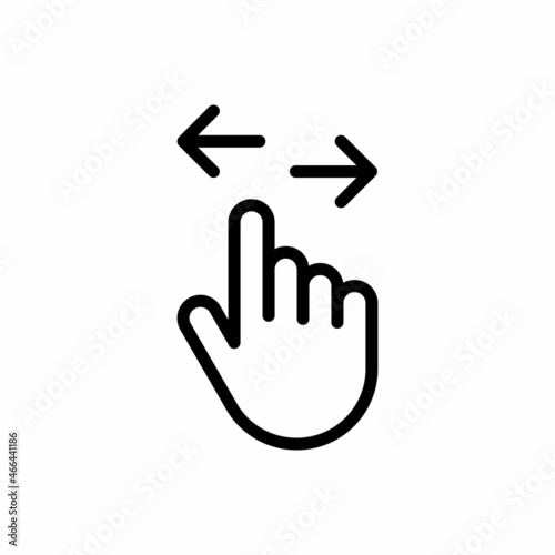 swipe left and right hand gesture line art vector icon for websites