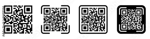 Scan QR code icon. Digital scanning qr code. QR code scan for smartphone. QR code for payment. Scan QR code symbol - stock vector.