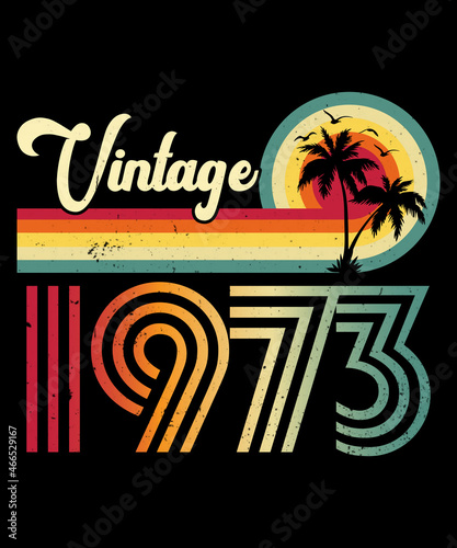 Vintage 1973 Birthday T-shirt Design