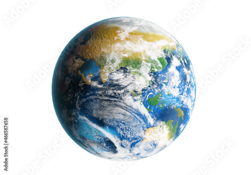 Illustration of planet Earth on white background