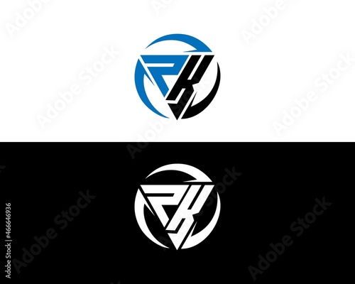 Initial Letter PK, RK Logo Icon Design Vector Concept Illustration.