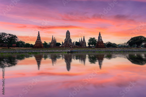 Beautiful temple Wat Chaiwatthanaram in area Ayutthaya Historical Park, Ayutthaya