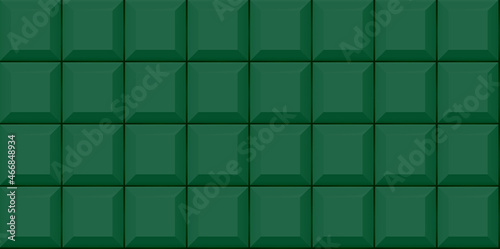 Green Subway tile seamless pattern. Wall with brick texture. Vector geometric background design