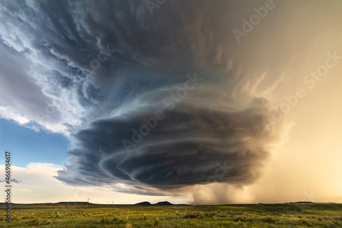 Supercell storm clouds and severe weather