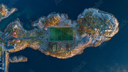the Henningsvaer Stadion on an island in lofoten