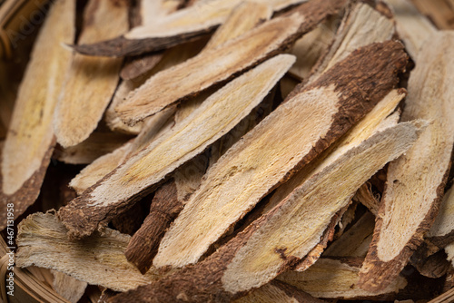 Chinese herbal medicine Astragalus root.