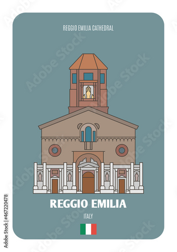 Reggio Emilia cathedral, Italy. Architectural symbols of European cities