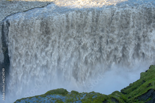 Landscape of water crashing at Detifoss waterfall Diamond Circle Iceland