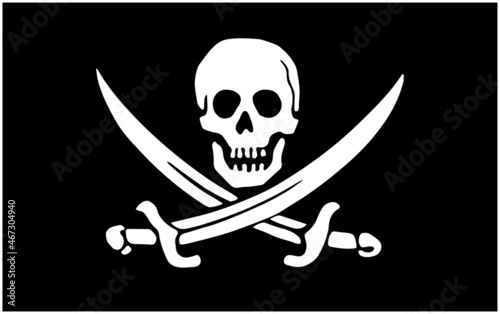 classic jolly roger pirate skull flag