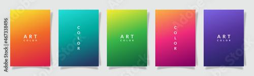 gradation multicolor cover modern style, soft color art, set collection template design vector