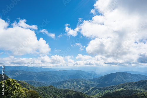 Beautiful landscape of on 1715 viewpoint at nan thailand.1715 viewpoint the popular viewpoint on Doi Phu Kha .Doi Phu Kha is a beautiful lush national park just outside Pua