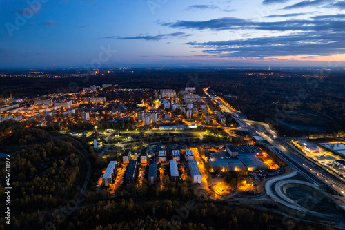 Giszowiec- Katowice - Panorama dzielnicy - widok z drona