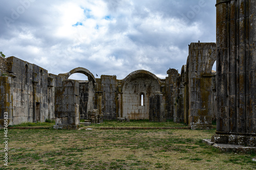 The ruins of a medieval gothic Abbey of the Most Holy Trinity remained unfinished, in the Basilicata region.