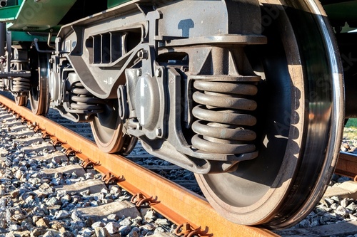 bogie of a freight car on railway track