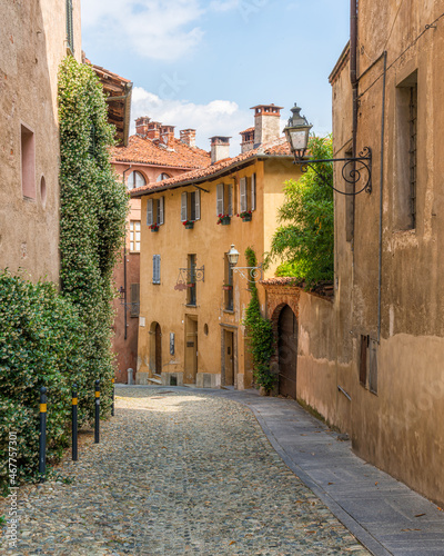 Scenic sight in the beautiful city of Saluzzo, Province of Cuneo, Piedmont, Italy.