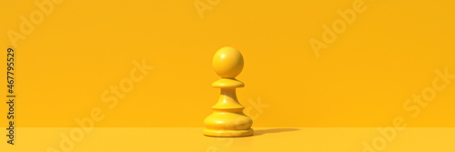 Yellow chess pawn 3D