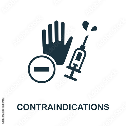 Contraindications icon. Monochrome sign from vaccination collection. Creative Contraindications icon illustration for web design, infographics and more