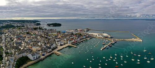 aerial view on the harbor of douarnenez