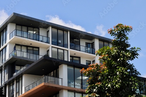 An apartment block by the Parramatta River at Meadowbank in Sydney, Australia