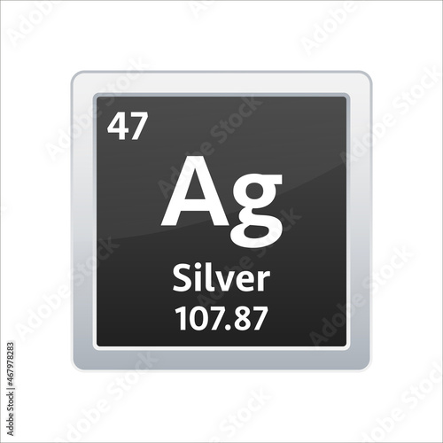 Silver symbol. Chemical element of the periodic table. Vector stock illustration