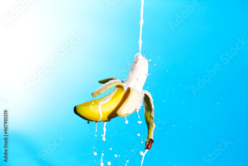 Banana with Milk pouring
