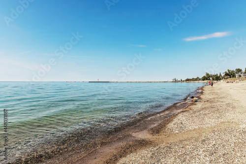 The shore line in Kincardine on Lake Huron, Ontario, Canada.