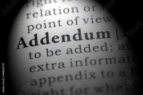 Dictionary definition of addendum