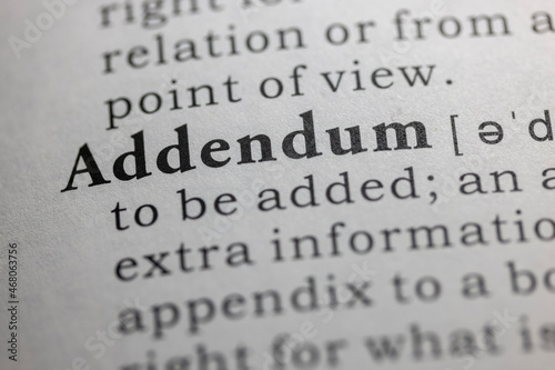 Dictionary definition of addendum