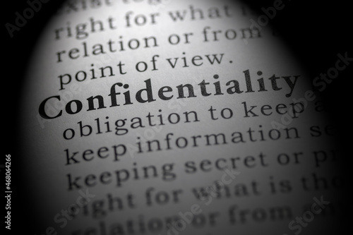 Dictionary definition of confidentiality